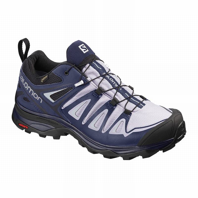 Salomon Singapore Womens Hiking Shoes - X ULTRA 3 GORE-TEX Lavender/Blue | 48721-OZWT